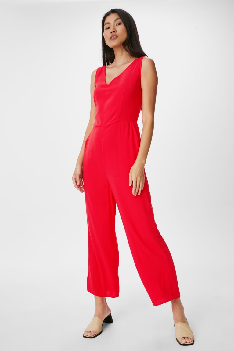 Red C&A Women's Jumpsuit | TEMFK-7310