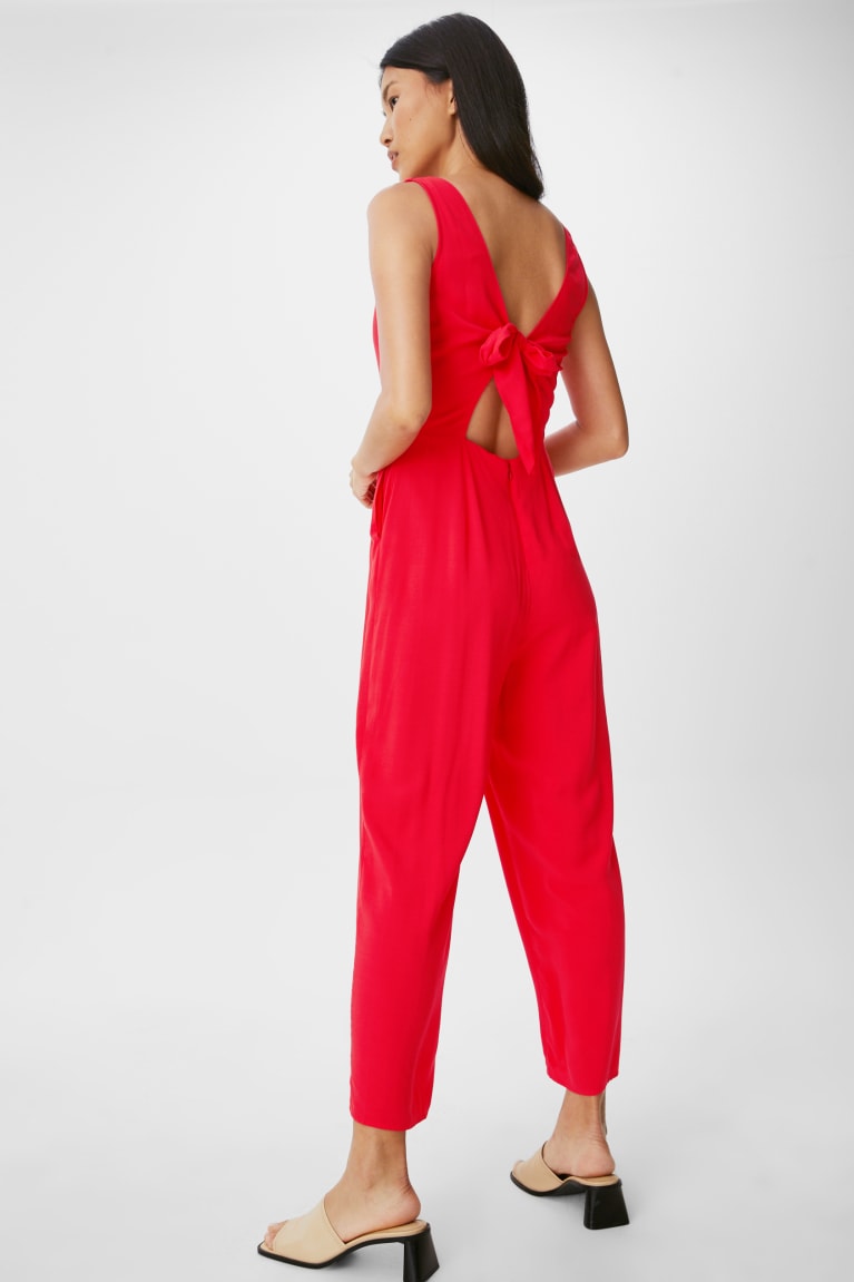 Red C&A Women\'s Jumpsuit | TEMFK-7310