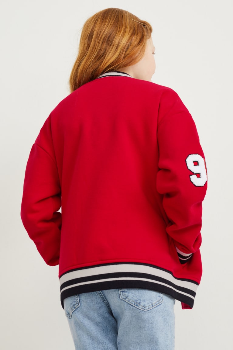 Red C&A Zip-through Girls' Sweatshirts | TMQCN-1562