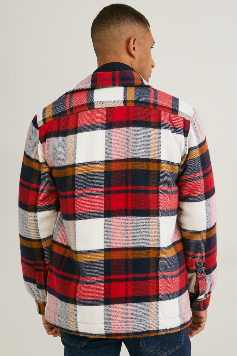 Red / Dark Blue C&A Check Men's Jackets | AUWVH-7612