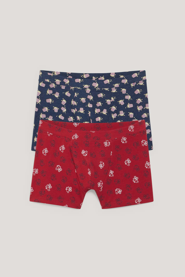 Red / Dark Blue C&A Multipack Of 2 Trunks Organic Cotton Lycra® Men's Underwear | RATGQ-0478