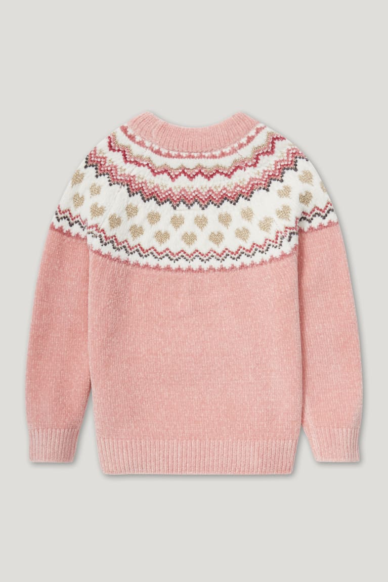 Rose C&A Chenille Recycled Shiny Girls' Jumper | LBTEM-7561