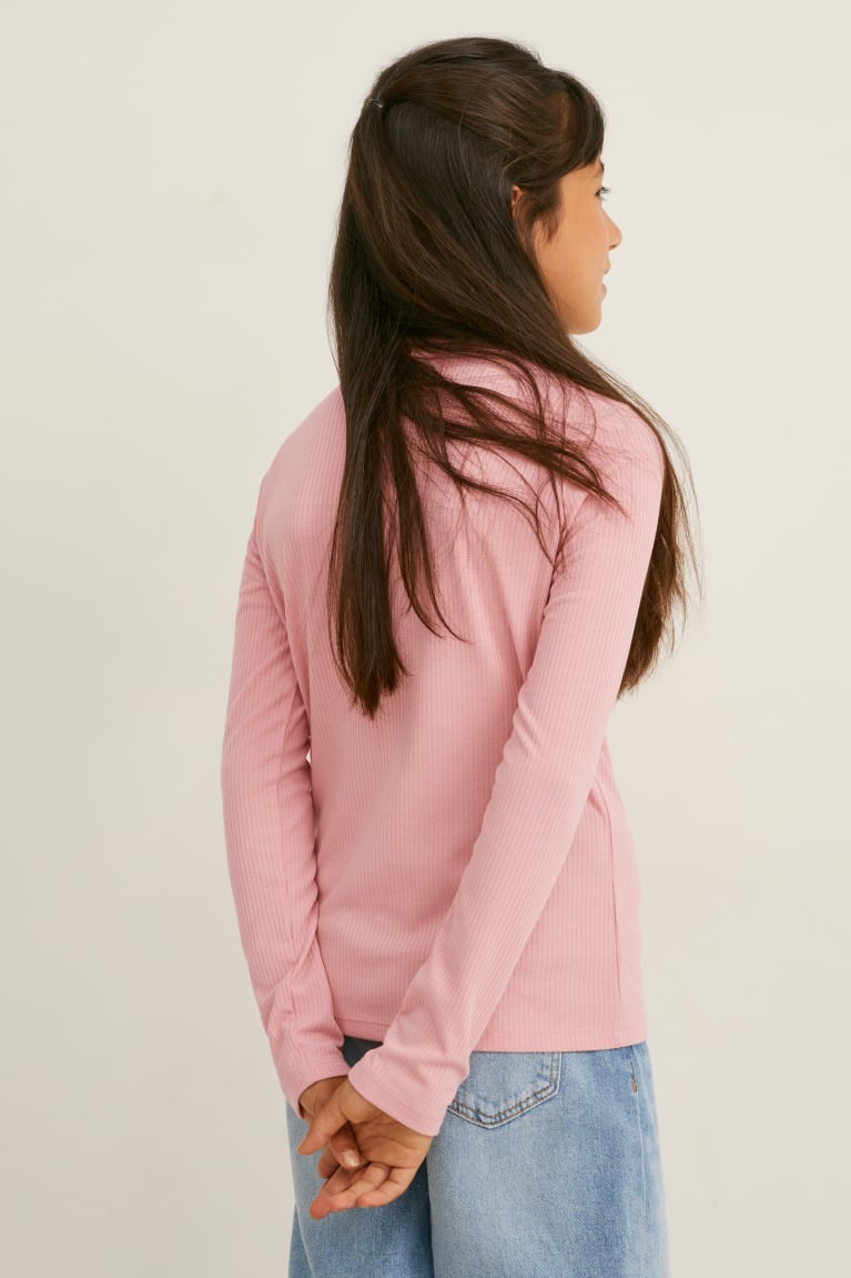 Rose C&A Long Sleeve Recycled Girls' Top | PNLOM-5239