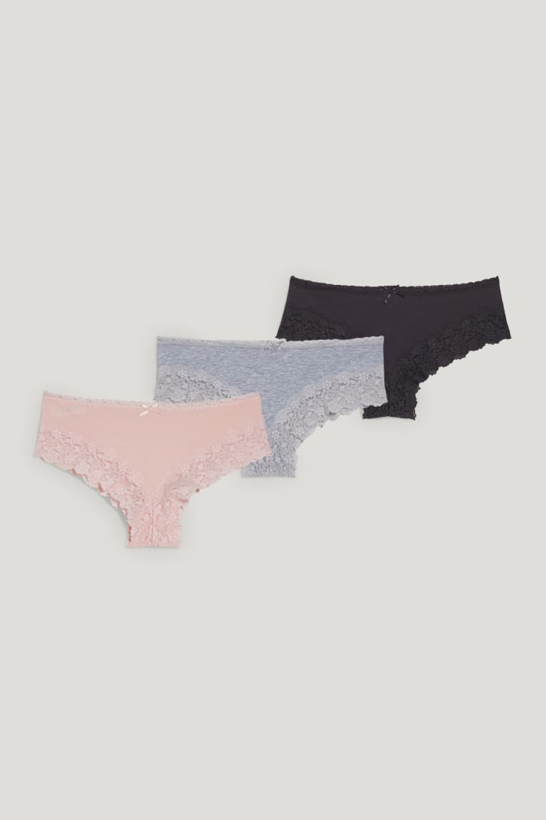 Rose C&A Multipack Of 3 Briefs Organic Cotton Women's Underwear | IJAFT-9876