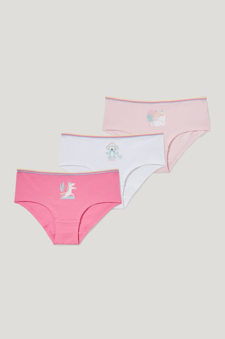 Rose C&A Multipack Of 3 Hipster Briefs Organic Cotton Girls\' Underwear | XOPVH-6287