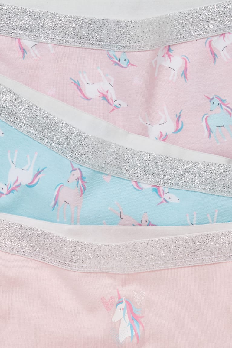 Rose C&A Multipack Of 3 Unicorn Organic Cotton Girls' Underwear | TLBDU-9830