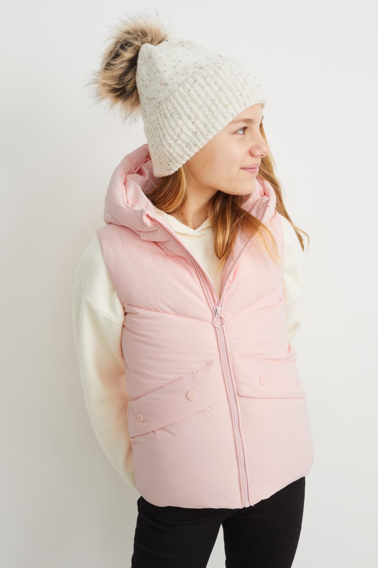 Rose C&A Quilted Gilet With Hood Recycled Girls\' Jackets | ELHGQ-7902