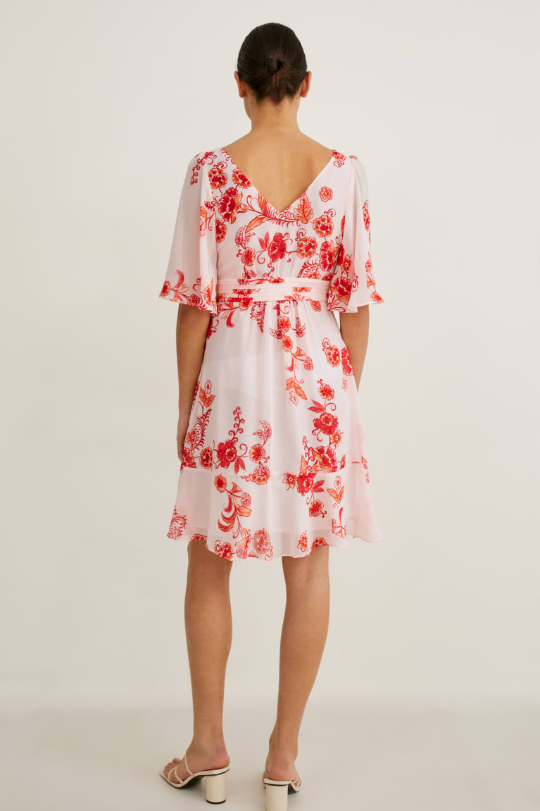 Rose C&A Wrap Recycled Floral Women's Dress | LECSD-4387