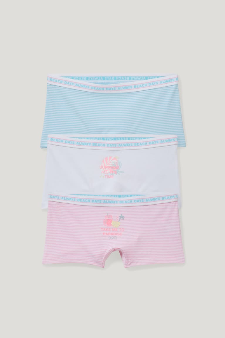 Rose / Light Blue C&A Multipack Of 3 Organic Cotton Girls\' Underwear | QHGEV-9015