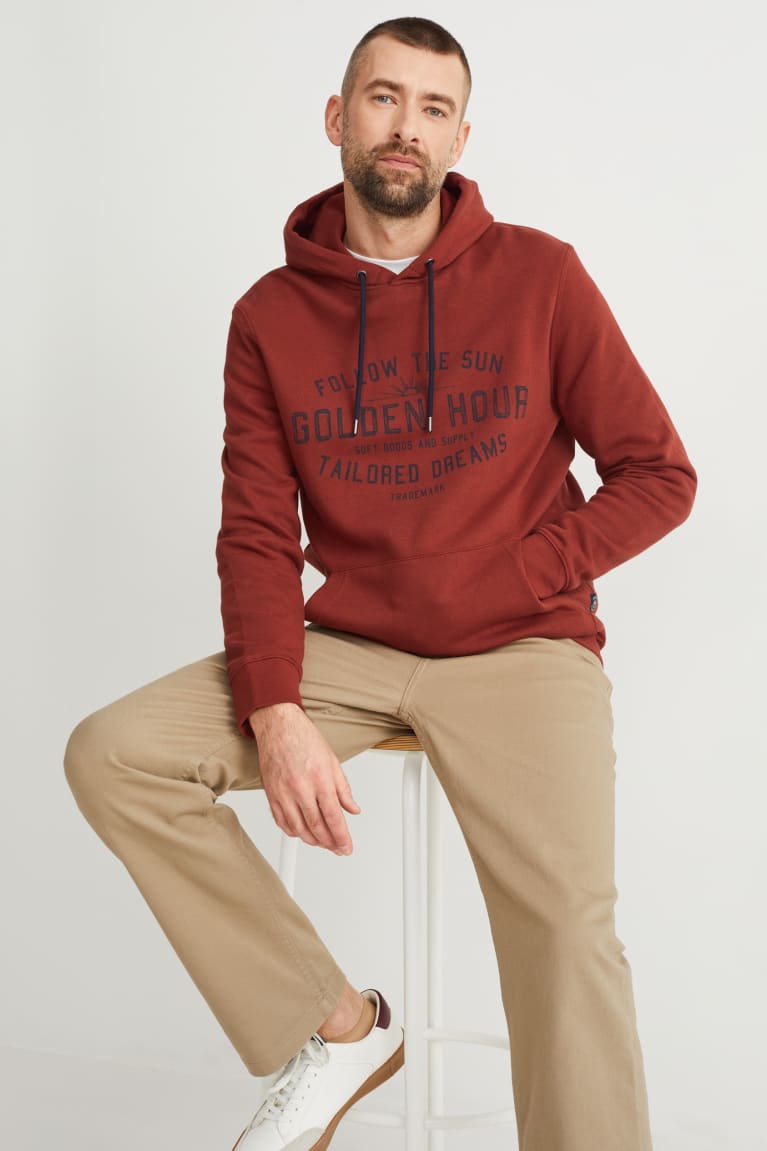 Rust C&A With Recycled Polyester Men's Sweatshirts | VPFBU-6098