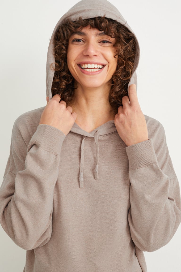 Taupe C&A Hooded Women's Nightwear | RJSAC-2301