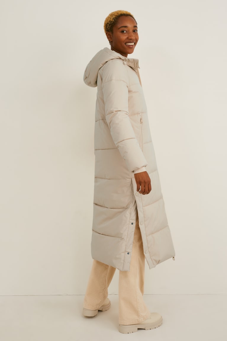 Taupe C&A Quilted With Hood Recycled Women's Jackets | NETXB-2714