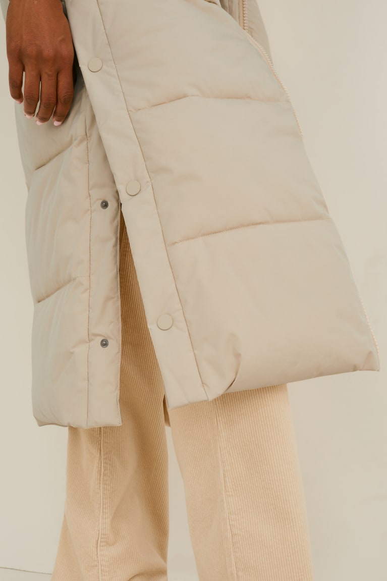 Taupe C&A Quilted With Hood Recycled Women's Jackets | NETXB-2714