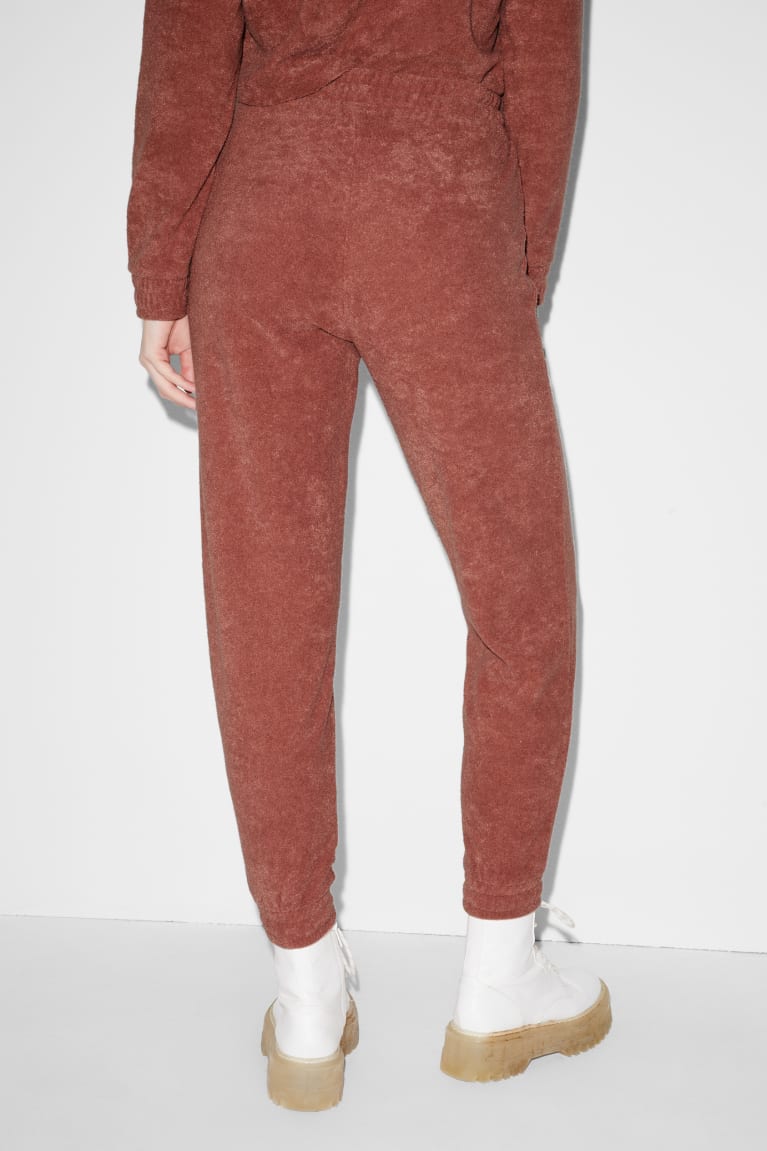 Terracotta C&A Clockhouse Terry Cloth Joggers Women's Trousers | LGBDE-1738