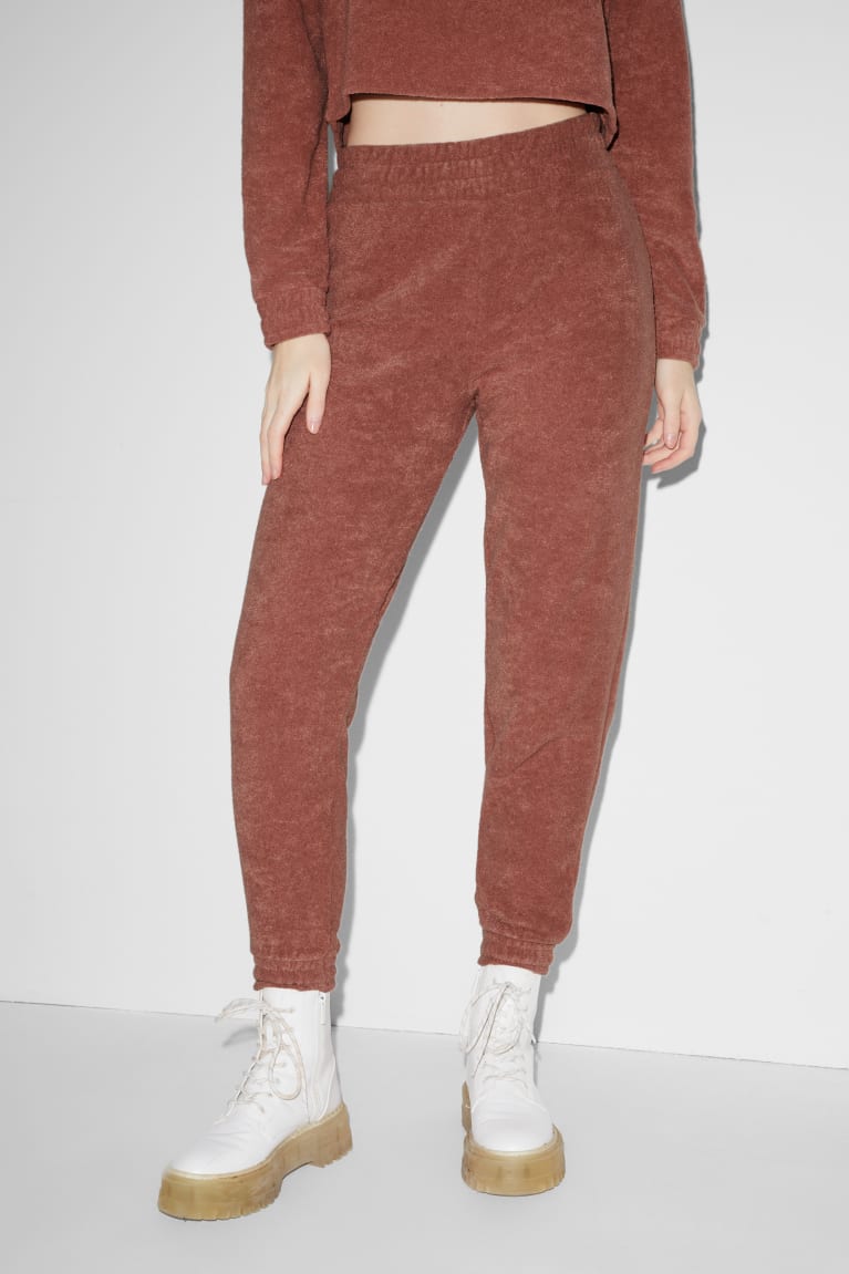 Terracotta C&A Clockhouse Terry Cloth Joggers Women's Trousers | LGBDE-1738