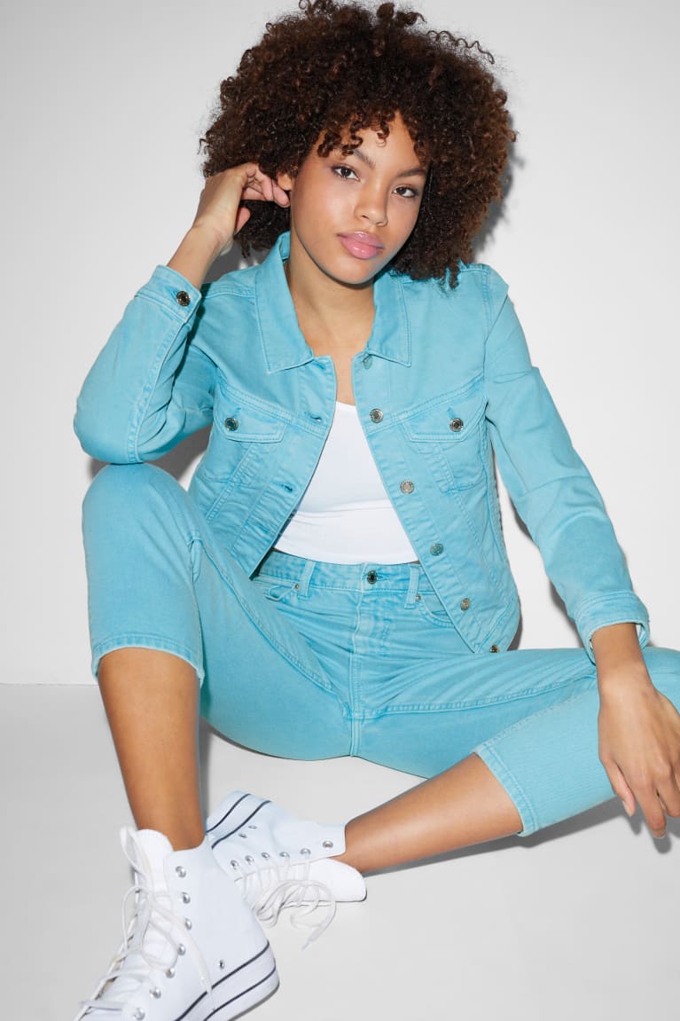 Turquoise C&A Clockhouse Denim Women's Jackets | PSYZO-6497