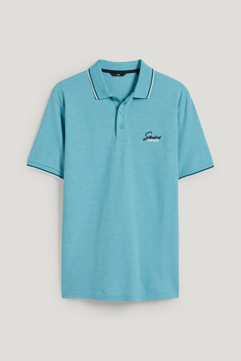 Turquoise C&A Polo Men\'s Shirts | DGHWX-3562