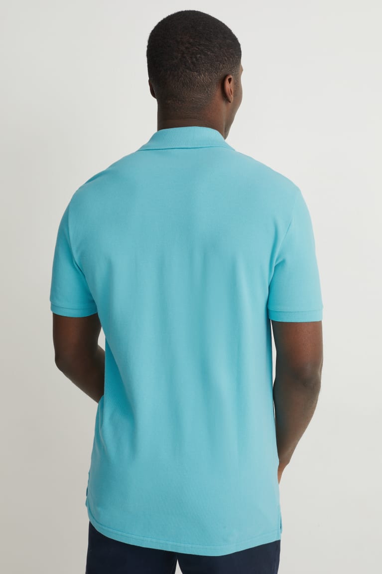 Turquoise C&A Polo Organic Cotton Men's Shirts | JNYGC-5716