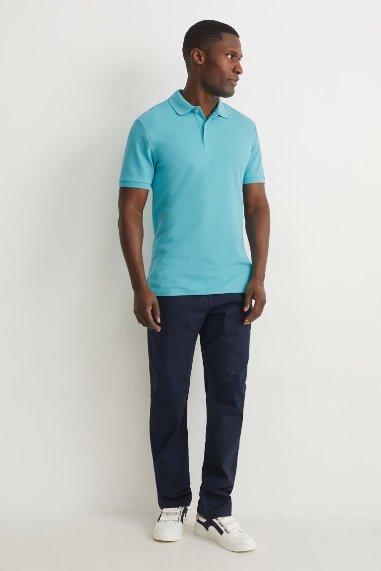 Turquoise C&A Polo Organic Cotton Men's Shirts | JNYGC-5716