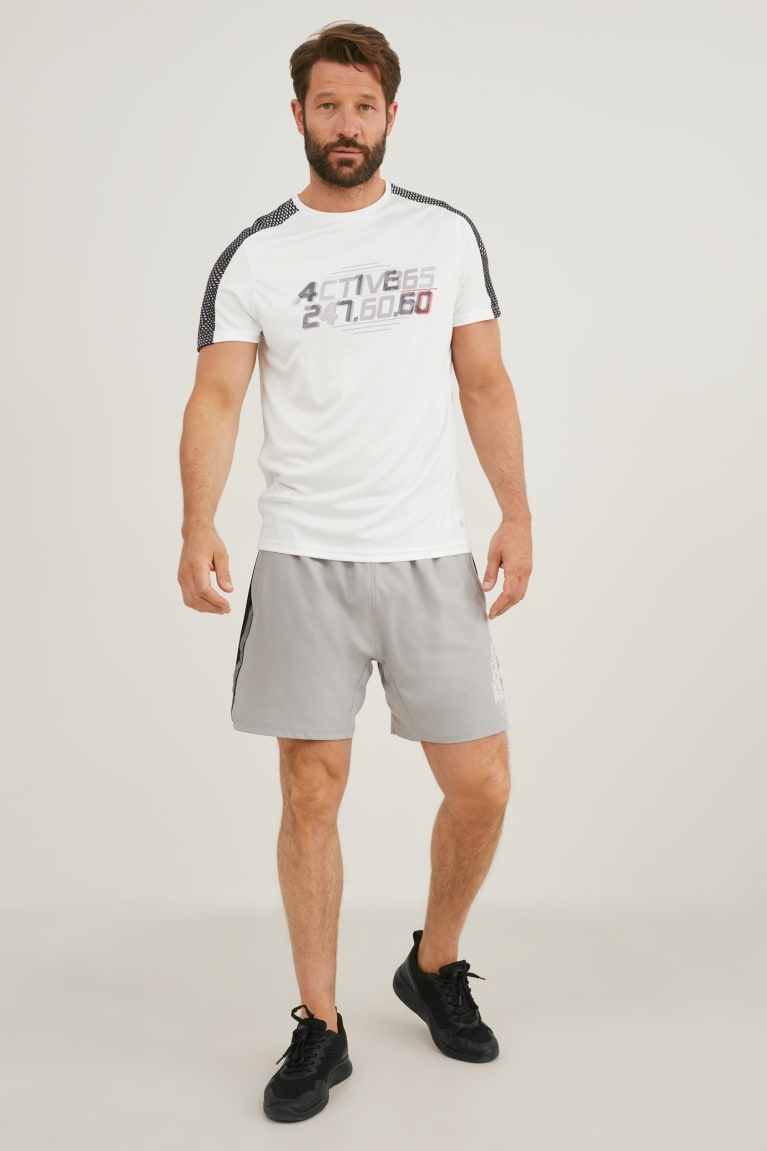 White C&A Active Men's T-shirts | RWZQX-1850