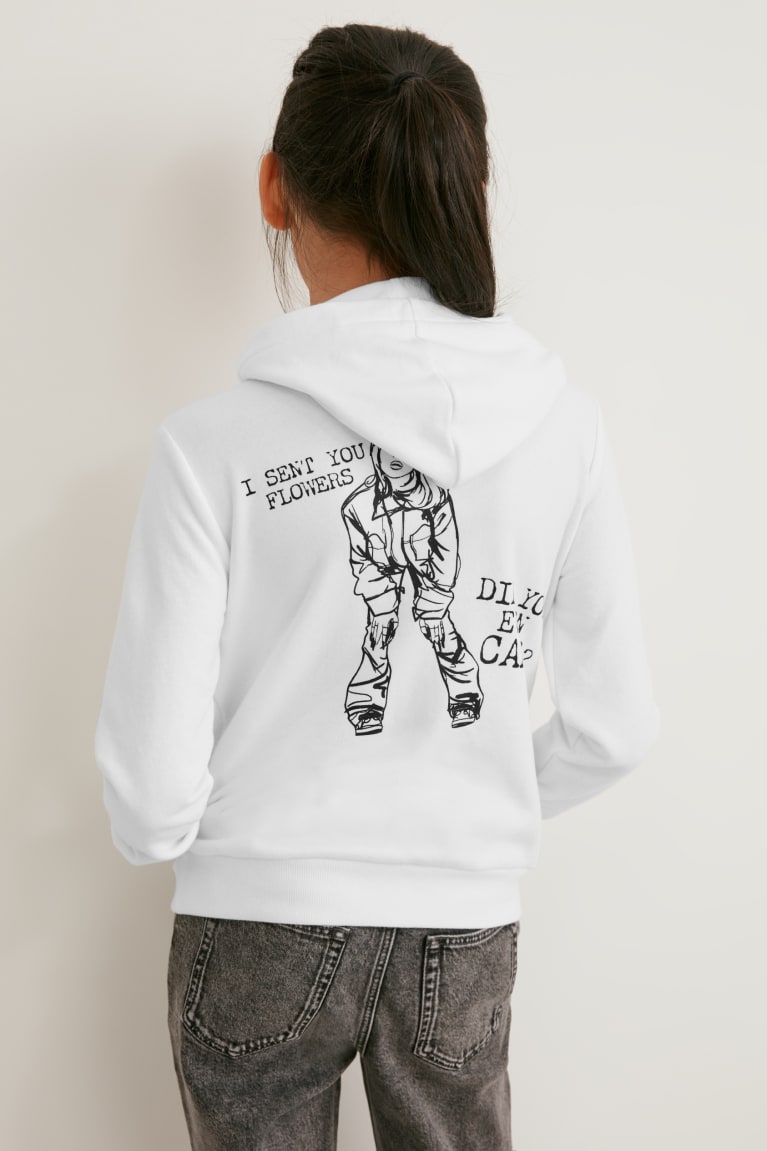 White C&A Billie Eilish Girls' Hoodie | VEGMS-1380