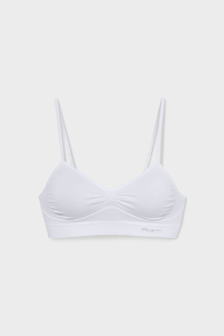 White C&A Bralette Seamless Women's Underwear | UEQLS-5807