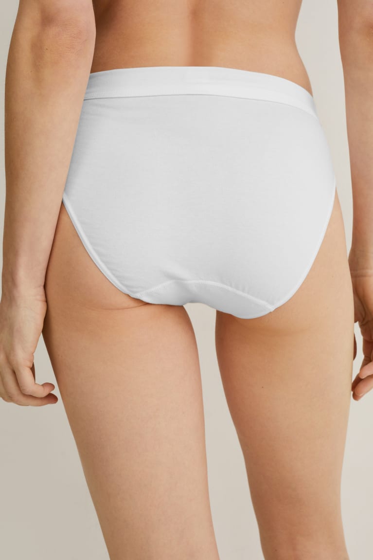 White C&A Briefs Organic Cotton Women's Underwear | EXTAM-3907