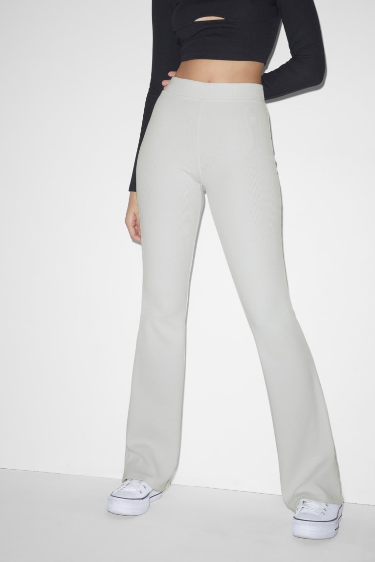 White C&A Clockhouse Joggers Women's Trousers | VPLEI-7389