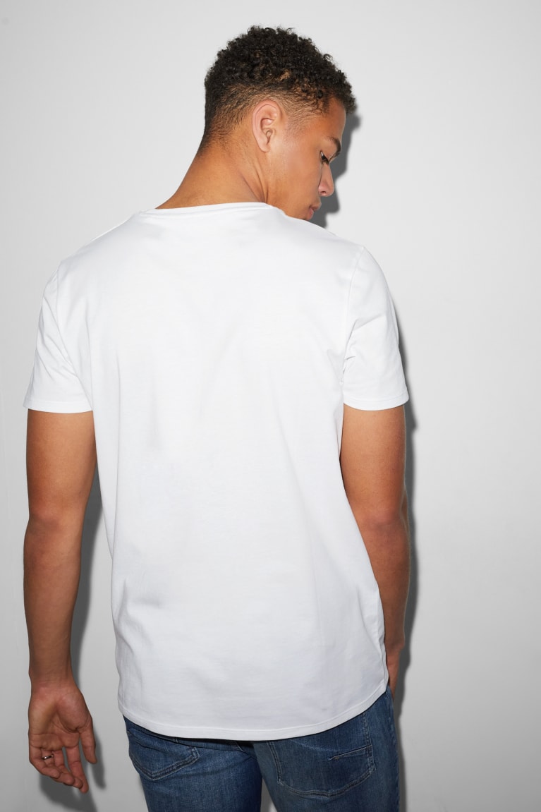 White C&A Clockhouse Men's T-shirts | KBAZY-2019