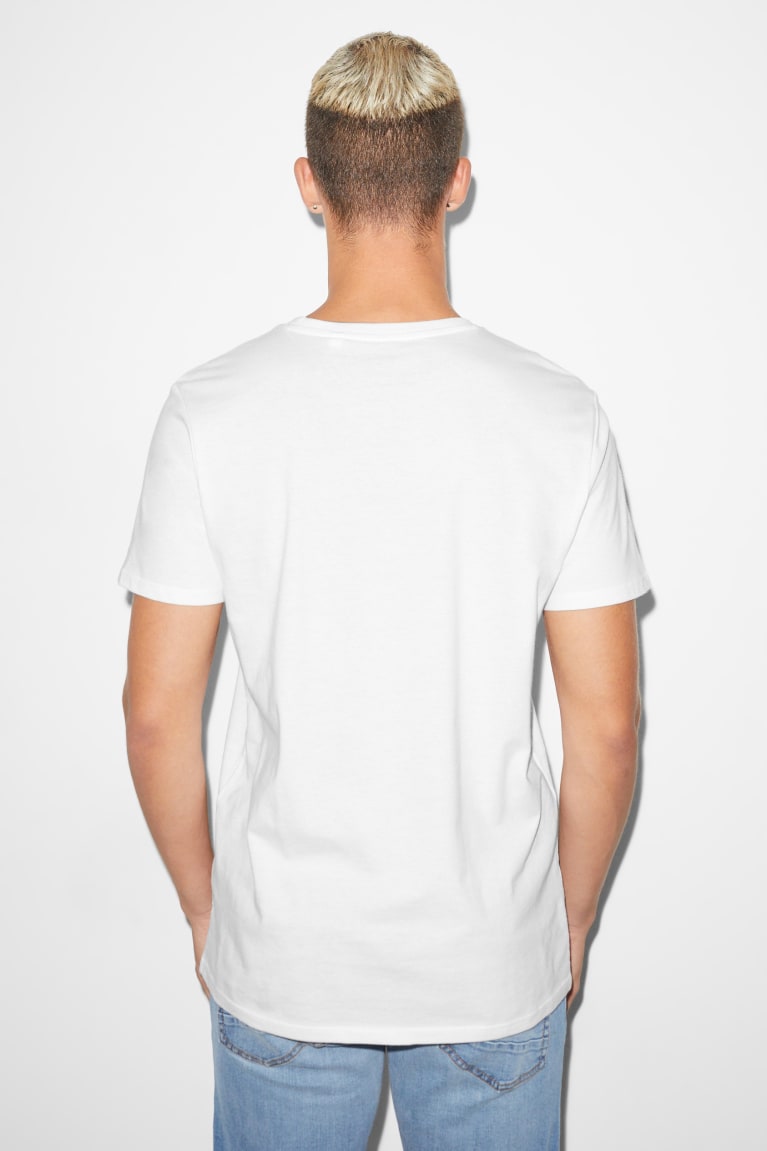 White C&A Clockhouse Men's T-shirts | LOZND-2630