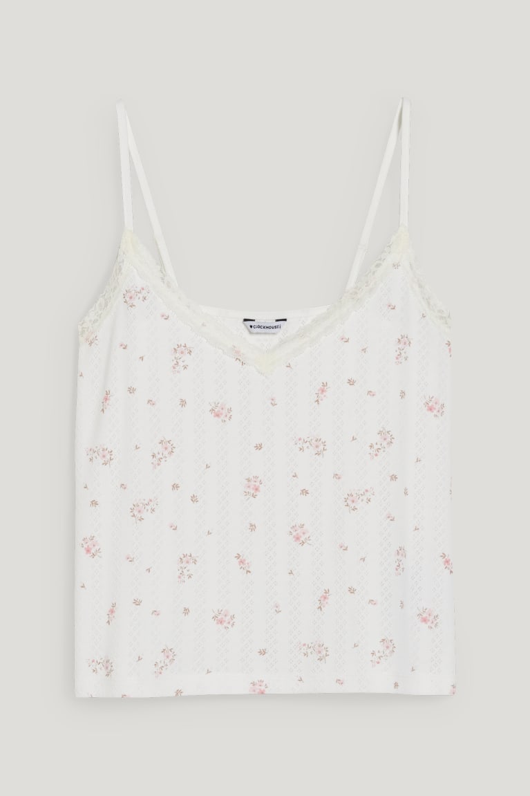 White C&A Clockhouse Pyjama Floral Women's Top | UWBCE-1849