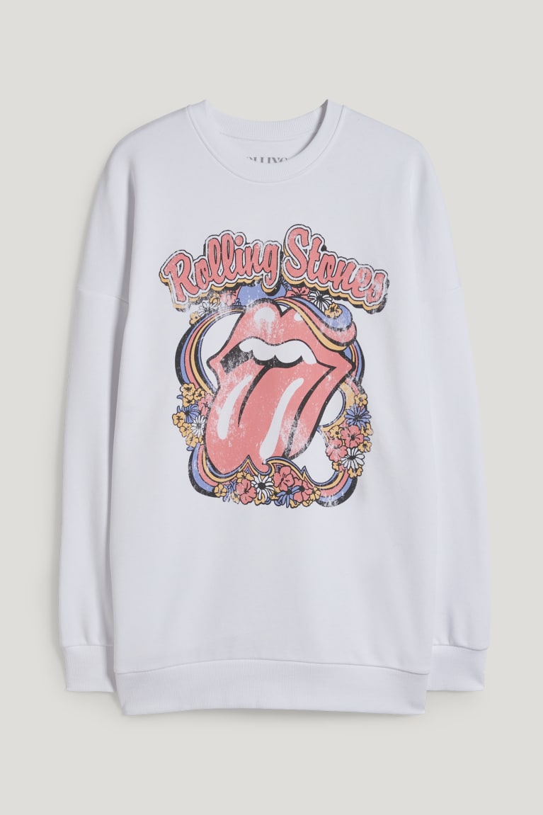 White C&A Clockhouse Rolling Stones Women\'s Sweatshirts | URPDV-1327