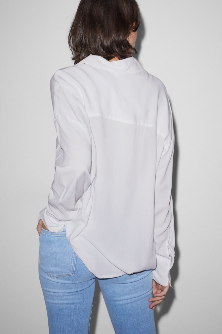 White C&A Clockhouse Women's Blouses | ZKCGU-2587