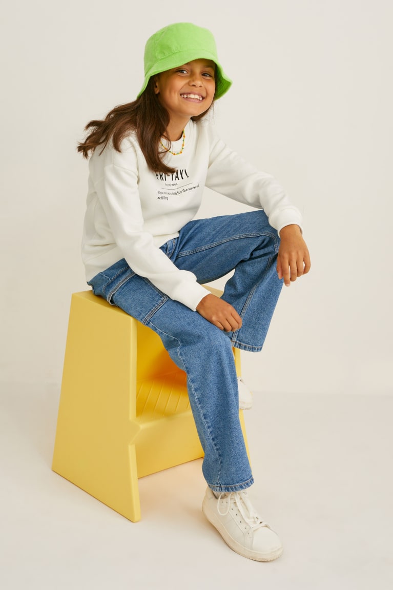 White C&A Girls' Sweatshirts | CMNJW-4576