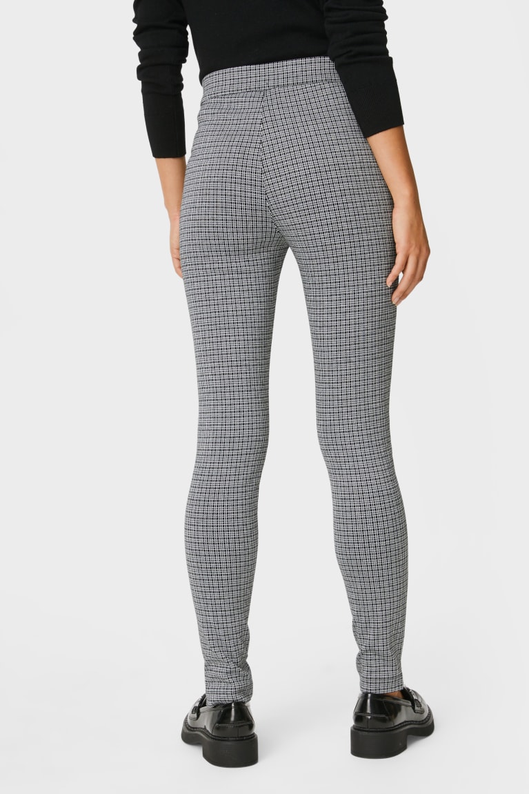 White C&A Leggings Recycled Check Women's Trousers | TJQYK-0347