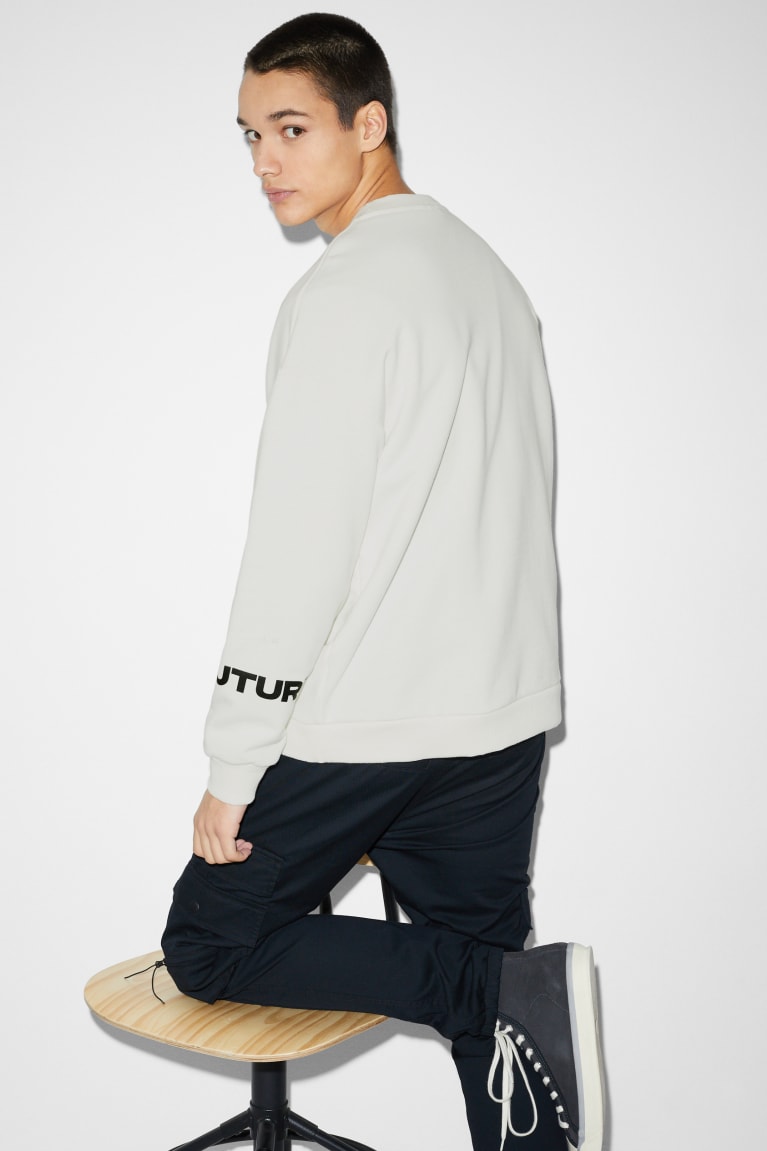 White C&A Men's Sweatshirts | MOSKH-7493