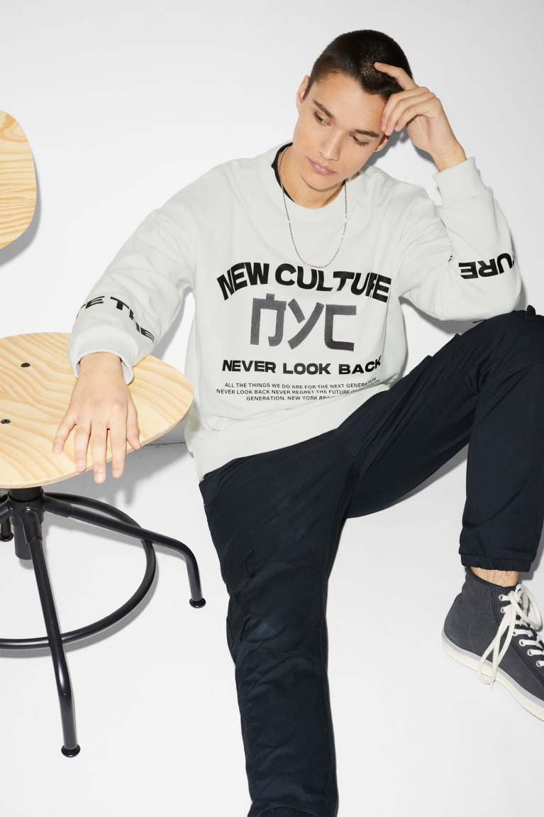 White C&A Men's Sweatshirts | MOSKH-7493