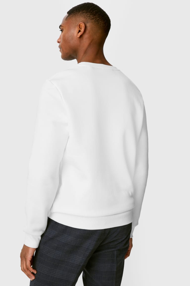 White C&A Men's Sweatshirts | OERGX-1985