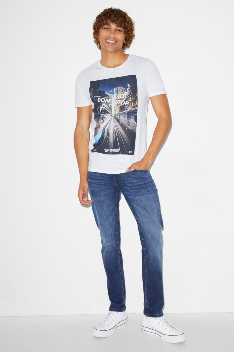 White C&A Men's T-shirts | HLIAT-8547