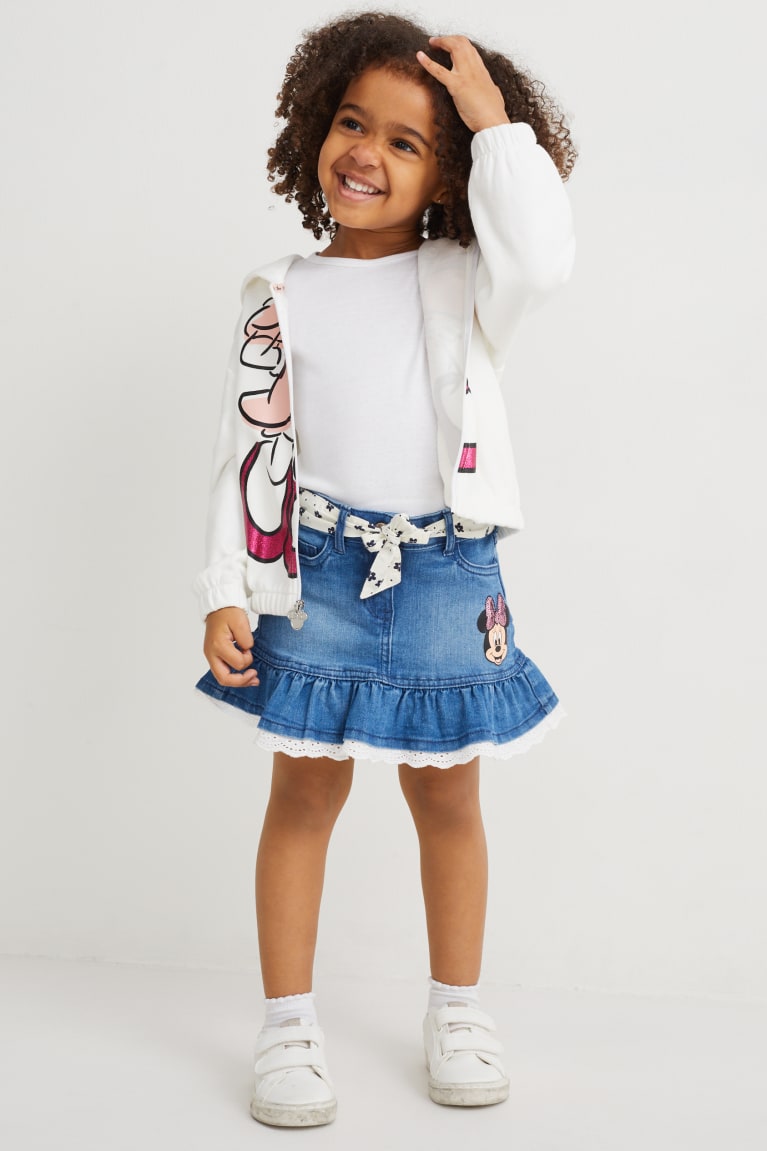 White C&A Minnie Mouse Zip-through Girls' Hoodie | AIUQW-3974