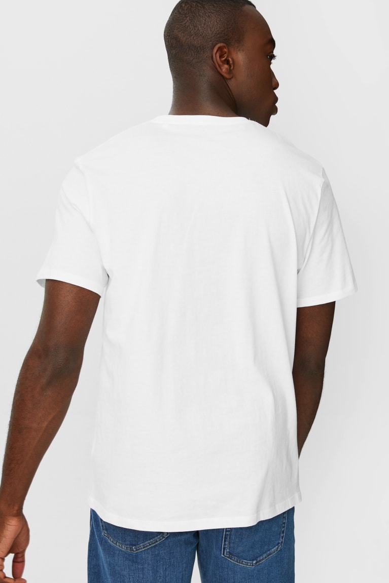 White C&A Multipack Of 2Organic Cotton Men's T-shirts | JHLYT-8420