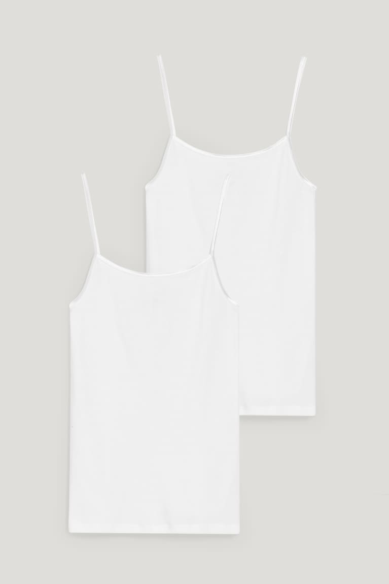 White C&A Multipack Of 2 Camisole Organic Cotton Women's Underwear | YPVFB-9280