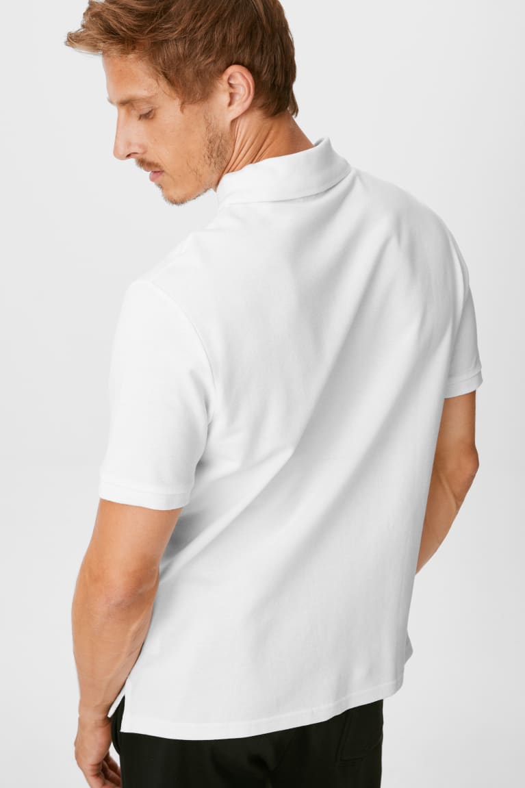 White C&A Multipack Of 2 Polo Organic Cotton Men's Shirts | REIFK-6945