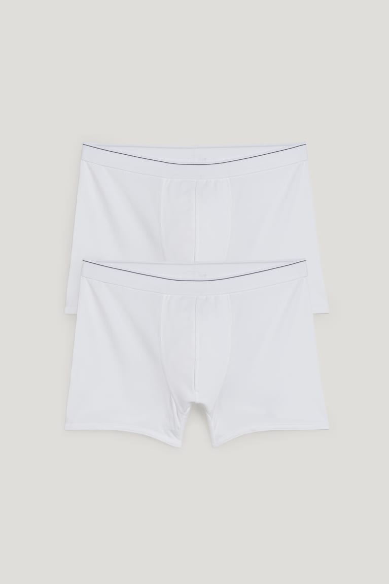 White C&A Multipack Of 2 Trunks Pima Cotton Lycra® Men's Underwear | XNBPJ-6374