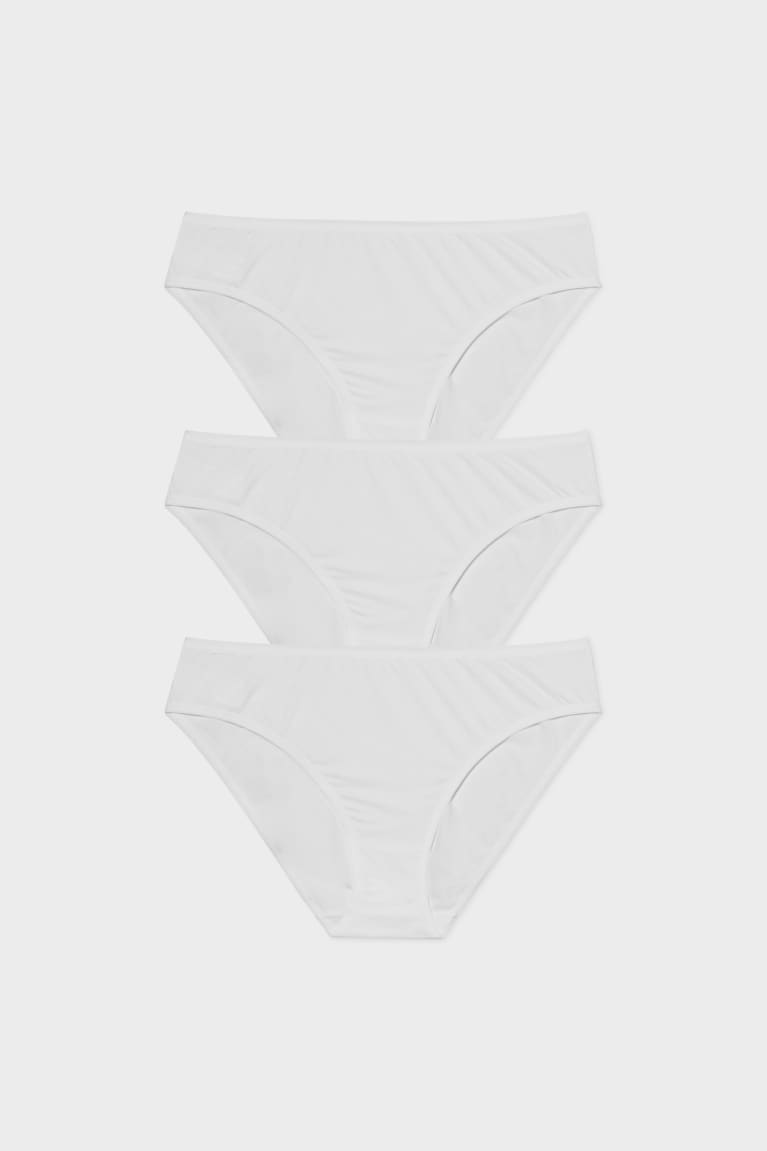 White C&A Multipack Of 3 Briefs Women's Underwear | EAHCZ-2697