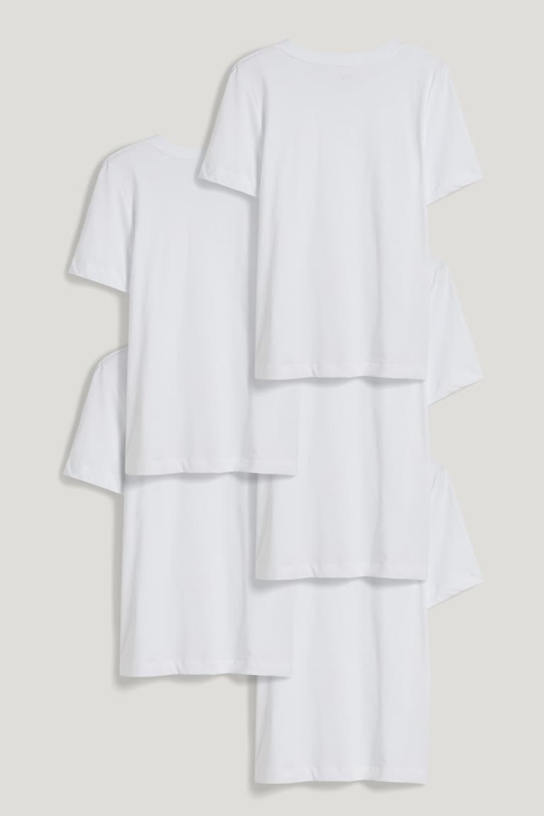 White C&A Multipack Of 5Organic Cotton Women's T-shirts | OTNRG-5418