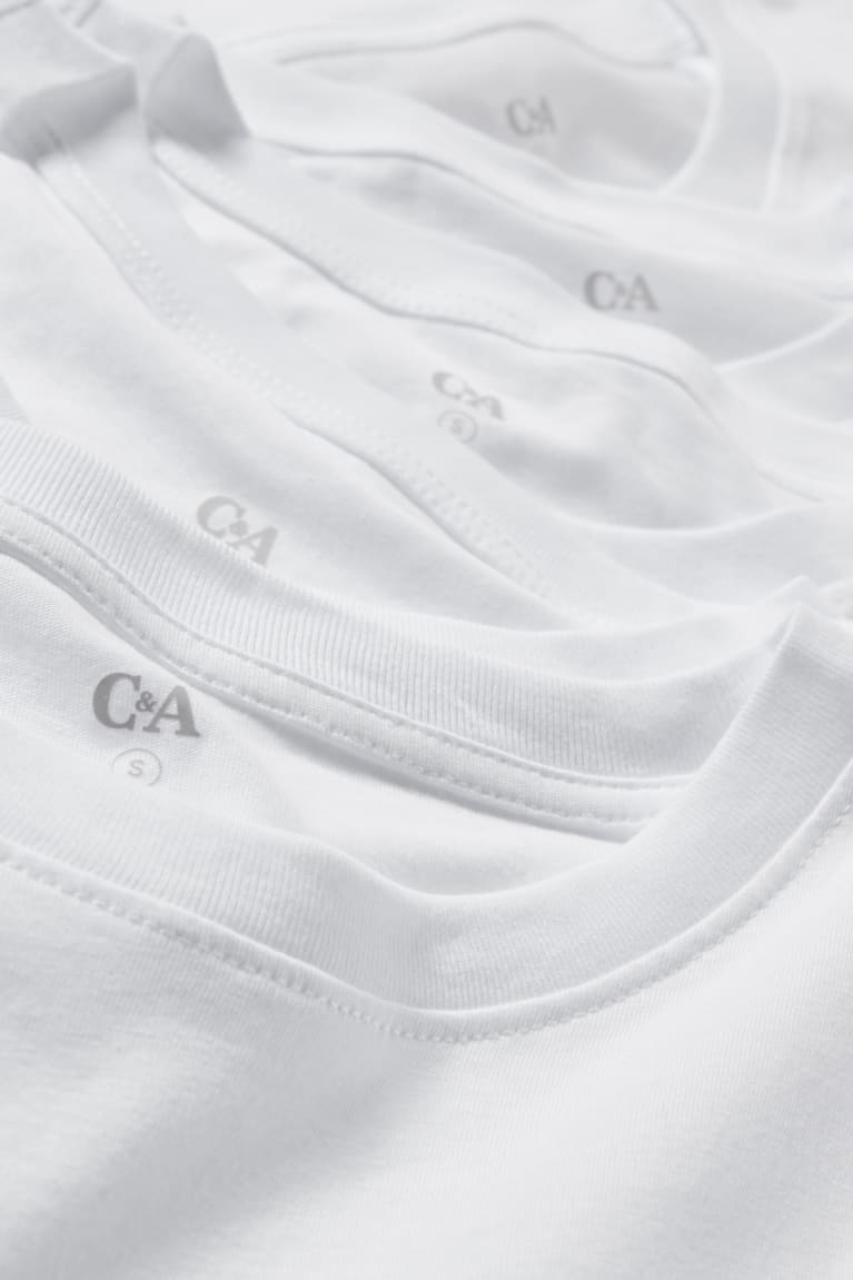 White C&A Multipack Of 5Organic Cotton Women's T-shirts | OTNRG-5418