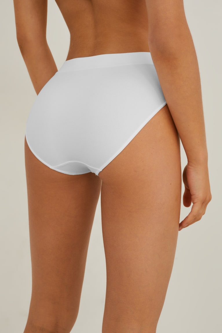 White C&A Multipack Of 7 Briefs Seamless Women's Underwear | RTAMK-7495