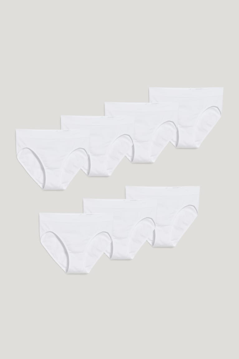 White C&A Multipack Of 7 Briefs Seamless Women's Underwear | RTAMK-7495