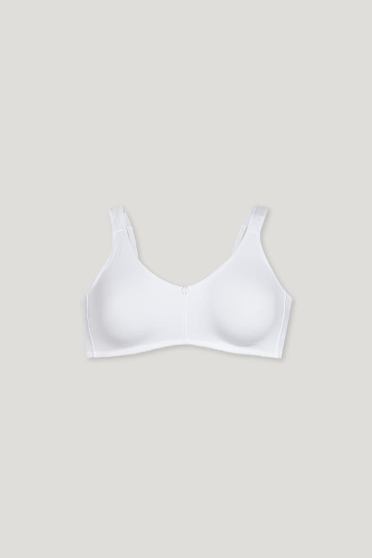 White C&A Non-wired Bra Organic Cotton Women's Underwear | HATYN-6297